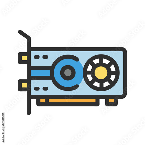 Stylized graphic card illustration against black background