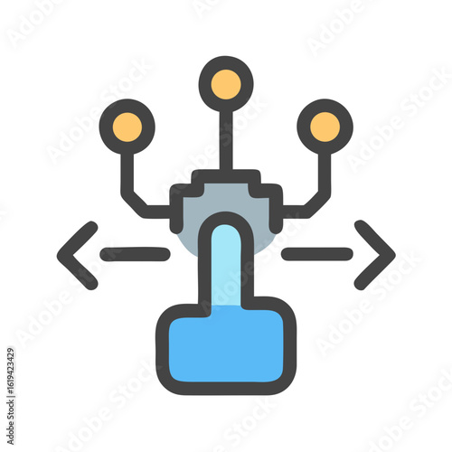 Abstract icon of network and data flow outwards