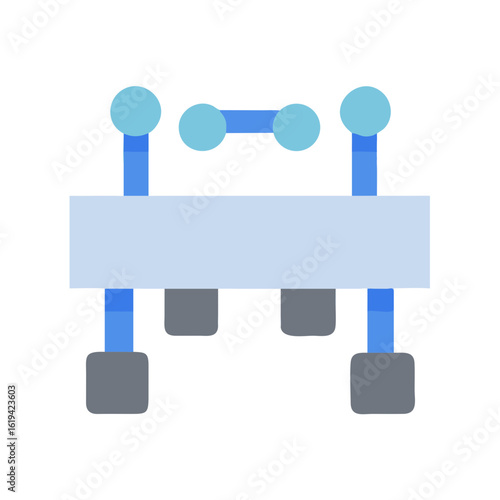 Abstract icon of a table or platform with spheres
