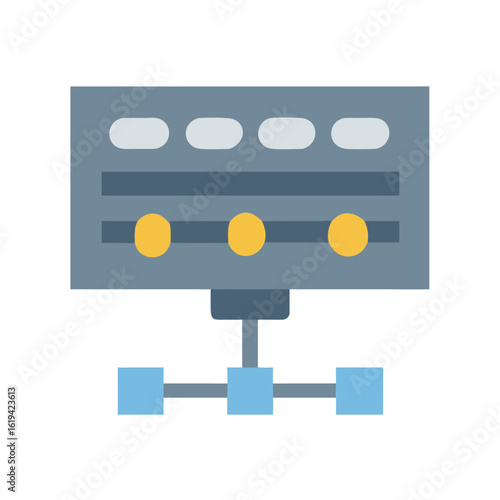 Schematic diagram showing process nodes and linked relationships visually