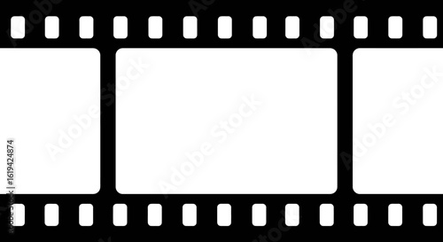 Blank Filmstrip with Perforations for Movie or Video