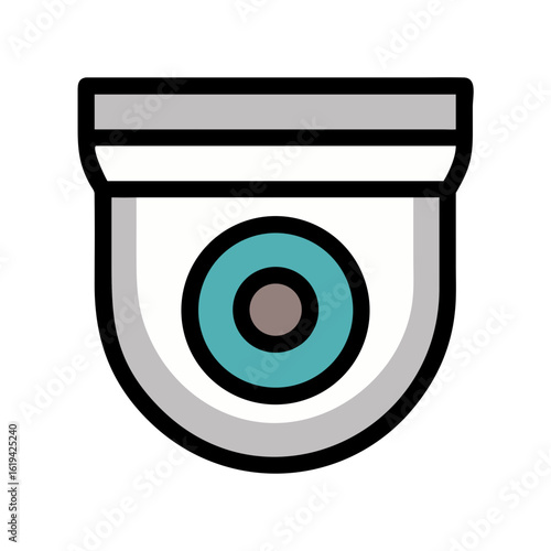 Modern security camera vector illustration on black background