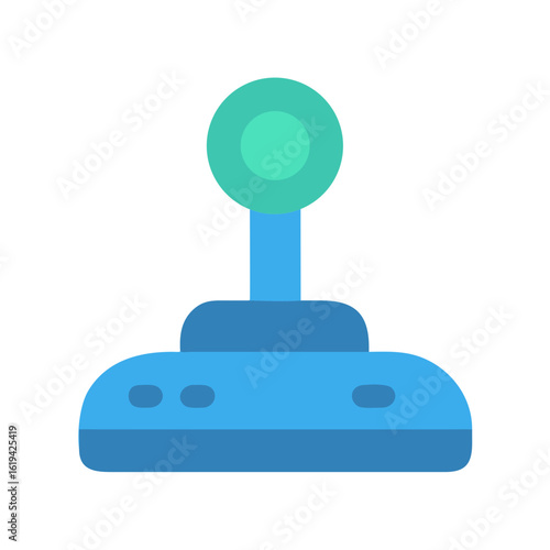 Retro joystick icon against a black background illustration