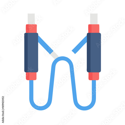 Minimalist flat design of audio cable connector illustration
