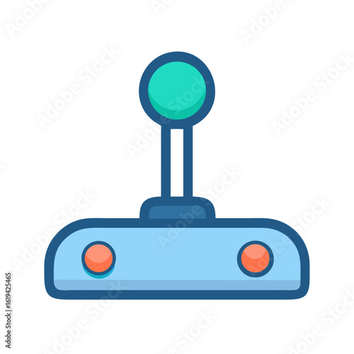 Retro gaming joystick vector illustration on black background