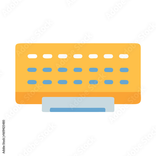 Flat illustration of yellow air conditioner unit on black background
