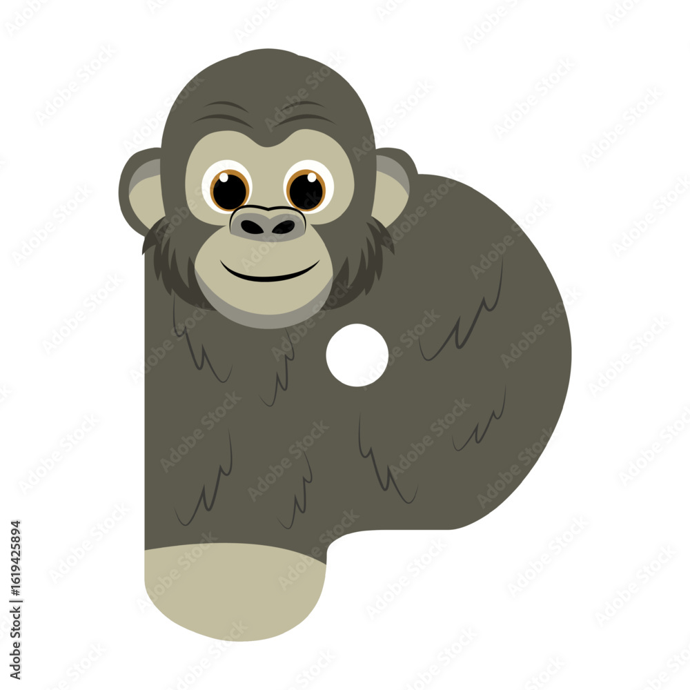 Obraz premium Gorilla Alphabet Illustration