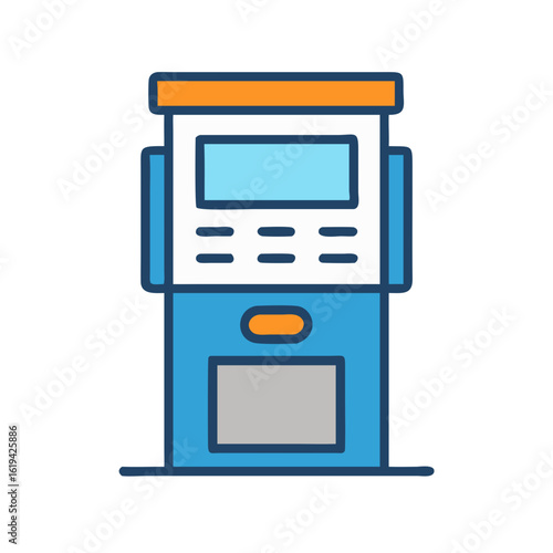 Cartoon Automated Teller Machine ATM design on black background