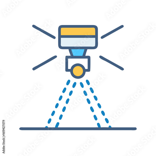 Modern disinfection system spray concept on plain background graphic
