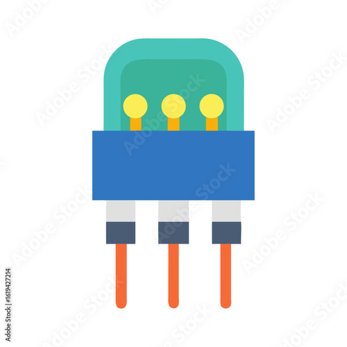 Vector Illustration of Electronic Component on Black Background