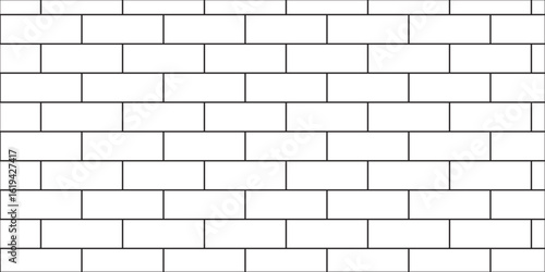 Abstract bathroom wall and floor brick wall texture background. white brick vector illustration texture of the wall with masonry Bricks laid in rows background.	