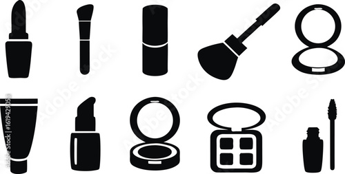 make up icons set vector