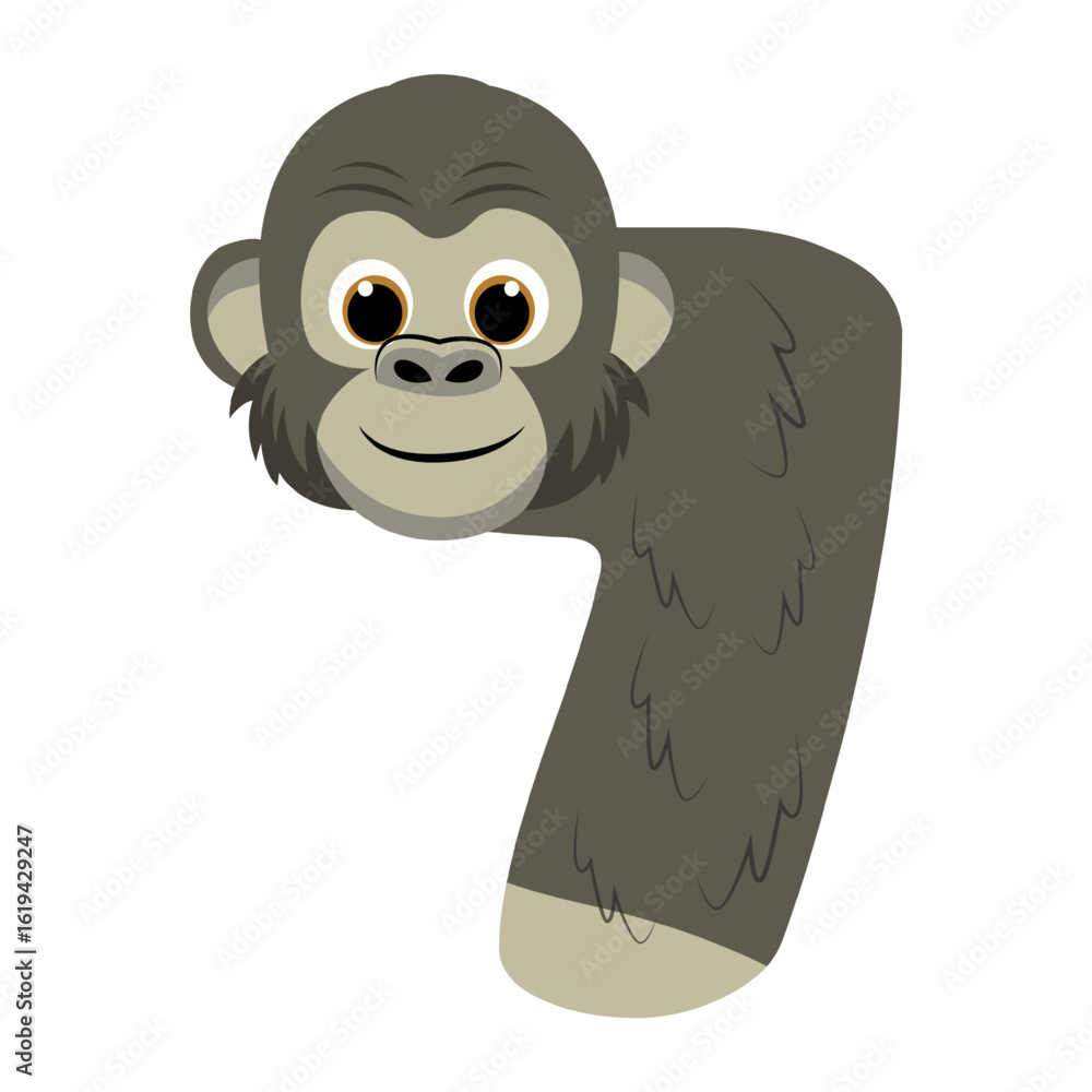 Obraz premium Gorilla Alphabet Illustration