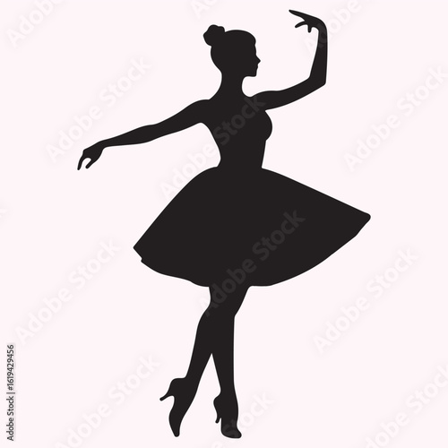 Ballet Dancer Twirling Silhouette