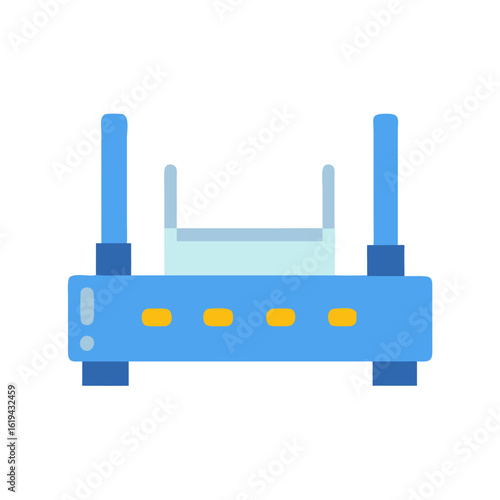 Modern flat vector wireless router illustration on black background