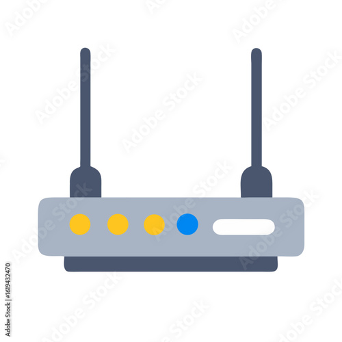 Simple graphic illustration of a modern wireless internet router