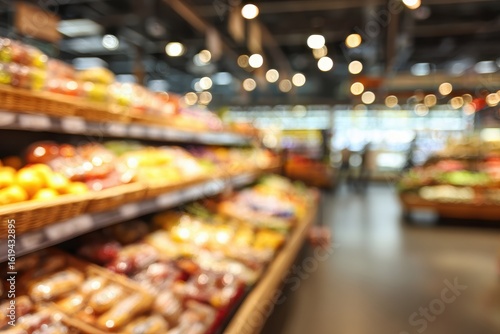 Fototapeta Naklejka Na Ścianę i Meble -  Blurred supermarket produce section