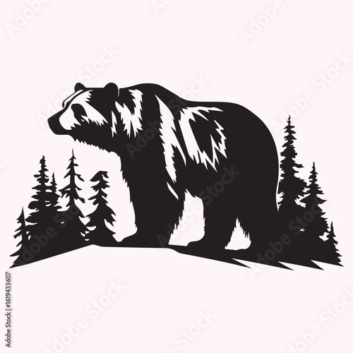 Double Exposure Bear Silhouette