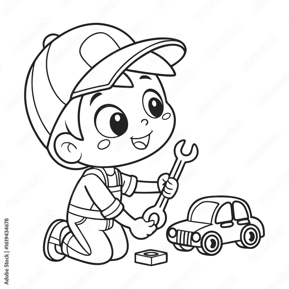 Fototapeta premium Fun Professions Coloring Pages for Kids