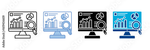 Data Analysis Icon Set Multiple Style Collection