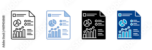 Report  Icon Set Multiple Style Collection