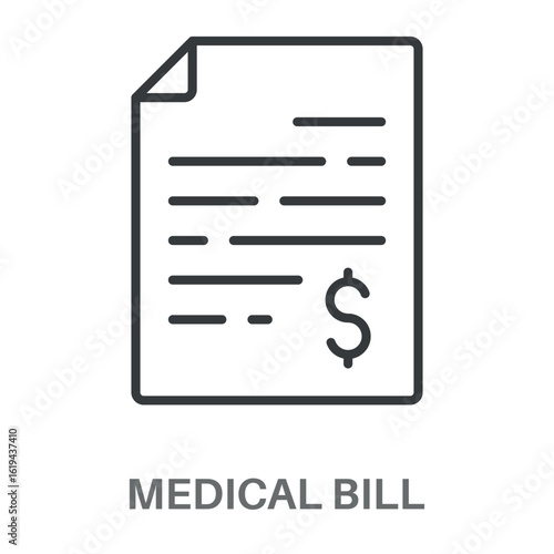 Medical Bill Design Icon, Simple Style Design Inspiration For Any Logos Interface And Purpose