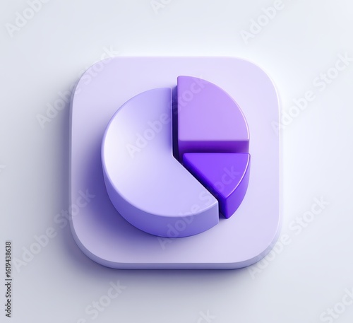 Light purple pie chart icon on a light purple square
