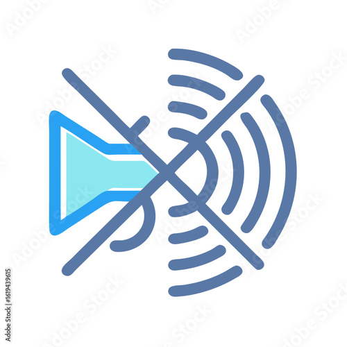Muted sound icon: clear communication with no distractions