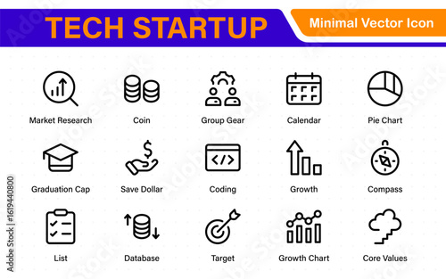 Tech Startup thin line icons set. Development editable stroke icon. Start up symbols collection.