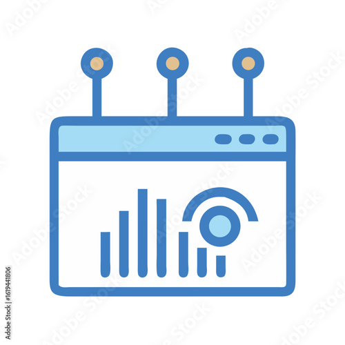 Website server status and data analysis monitoring dashboard icon