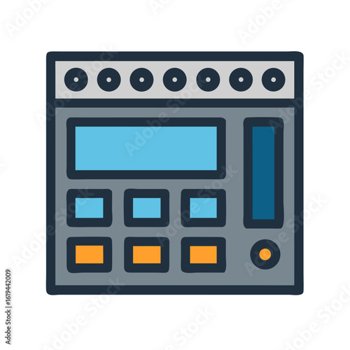 Cartoon flat illustration of a digital audio workstation tool