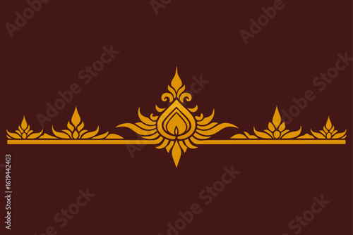 sacred art inspired thai gold decorative border pa