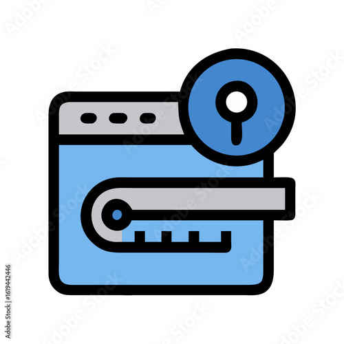 Website under maintenance icon with key on black backdrop