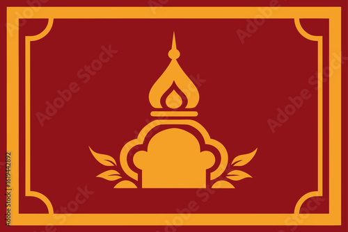 thai ceremonial art frame with golden flourish cor