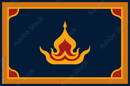 thai ceremonial art frame with golden flourish cor