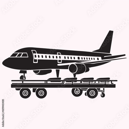 In-Flight Service Trolley Silhouette Icon