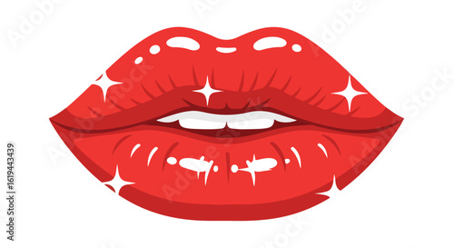 Wallpaper Mural Lips with shine and gloss Torontodigital.ca