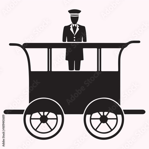 Airplane Service Cart Silhouette Icon