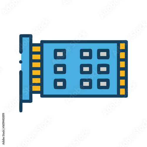 Stylized blue graphic card for gaming or other applications