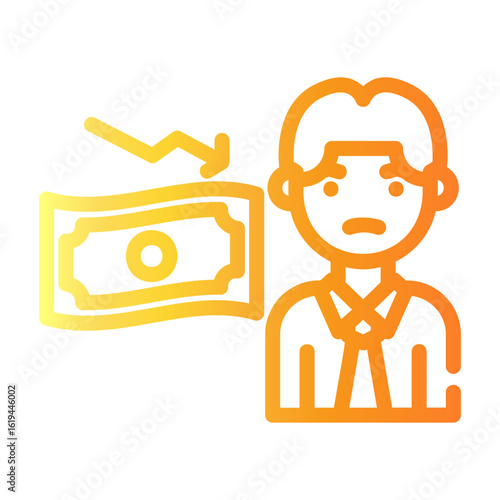 money decrease Line Gradient Icon