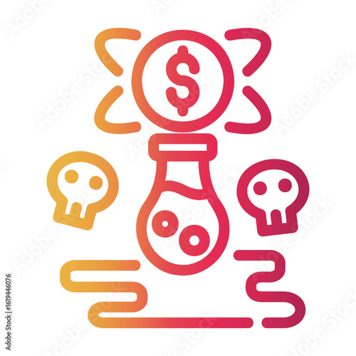 toxic economic Line Gradient Icon