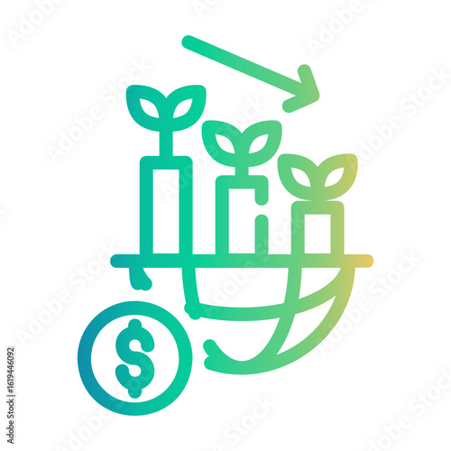 world imbalance Line Gradient Icon