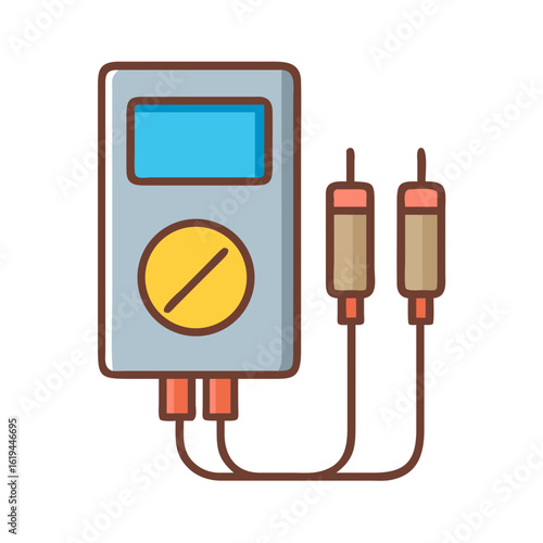 Digital multimeter vector illustration, electrical measurement tool symbol design