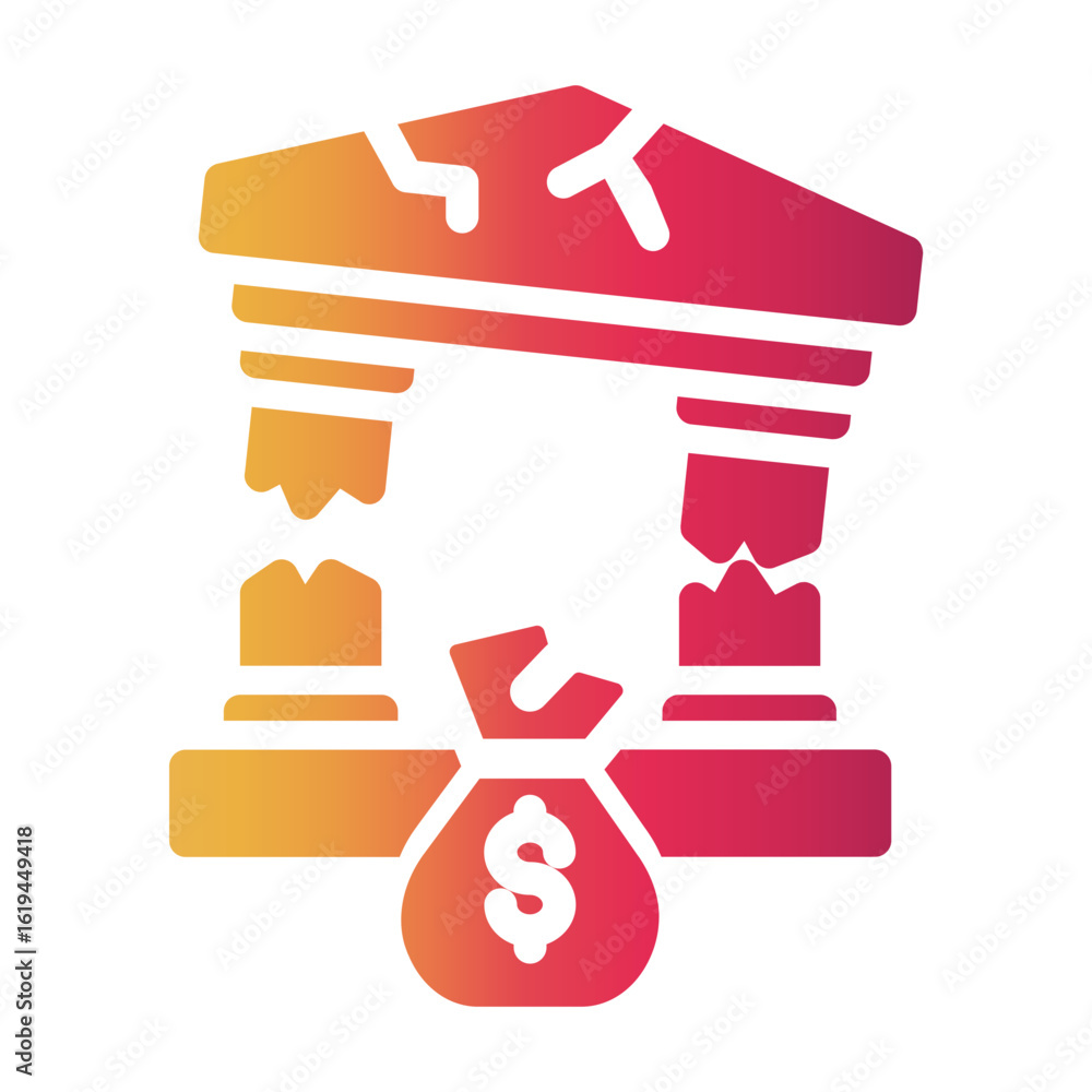 Fototapeta premium bank crisis Gradient icon