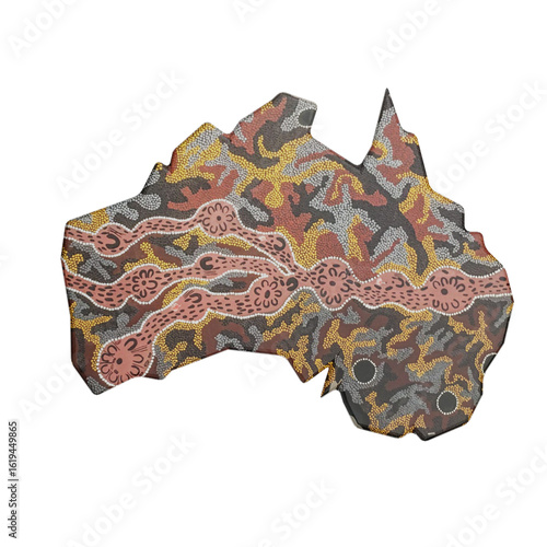3D Songlines Map Icon - Aborigin Australia