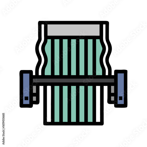 Conceptual illustration of an industrial paper shredder on black background