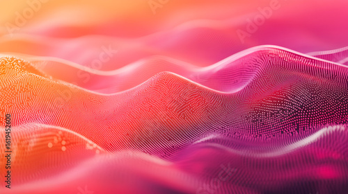 Vibrant Abstract Wave Pattern with Smooth Gradient and Dotted Texture