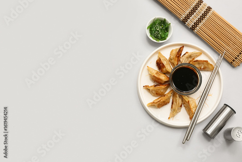 Plate of fried Japanese gyo...