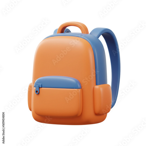 Colorful children's backpack in orange and blue design  
