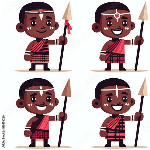 Maasai warrior with spear and smile